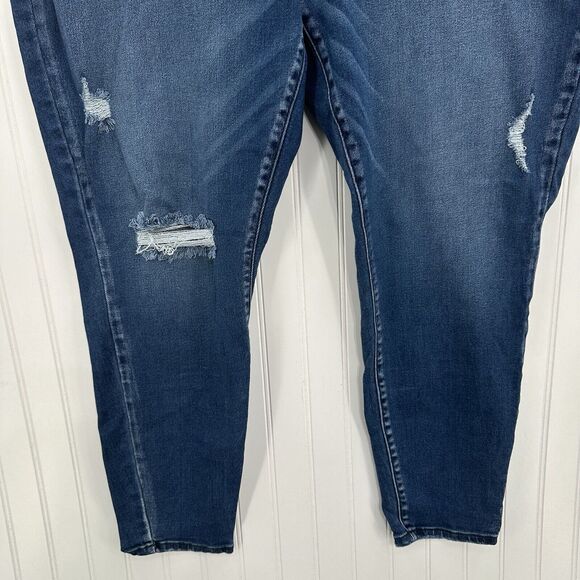 Kancan Jeans Womens 22 Skinny Blue Stretch Denim Distressed Grunge - Picture 4 of 13